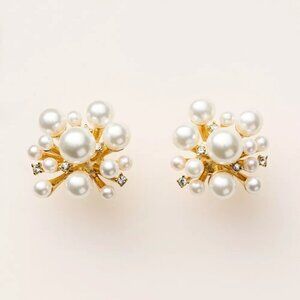 Pearl Cluster Stud Earrings - kate spade new york x White/Gold NEW